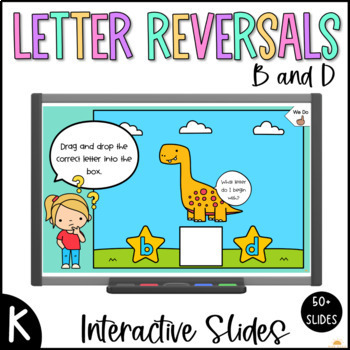 Preview of Letter b and d Reversal Google Slide Lessons No Prep Interactive Activities