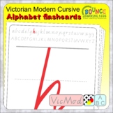 Victorian Modern Cursive Alphabet flashcards (all upper & lower case letters)