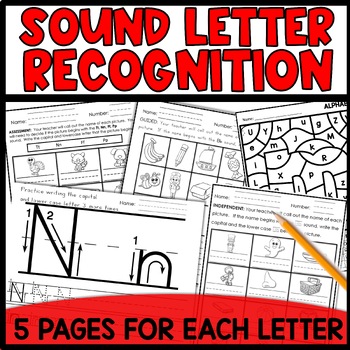 Preview of Alphabet Letter Formation Path of Motion Worksheets Recognition, Sounds, Tracing