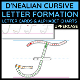 Letter formation cards & alphabet charts - D'Nealian cursi