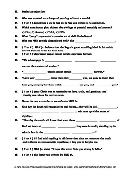 32 Letter From Birmingham Jail Worksheet Answers ...