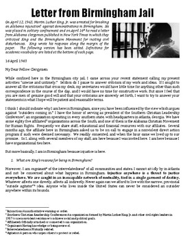 Preview of Letter from Birmingham Jail, Martin Luther King, Jr.