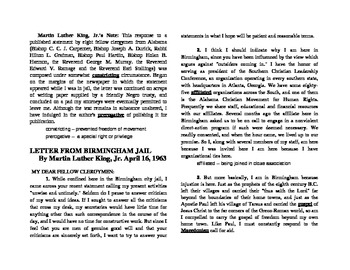 Preview of Letter from Birmingham Jail Martin Luther King Jr Argumentative Opinion Writing