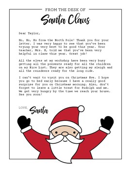 Preview of Letter from Santa - Editable! (Plus Santa Stationery)