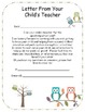 Letter from Teacher to Parents {editable} by Creations by Colleen