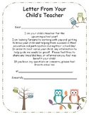 Letter from Teacher to Parents {editable}