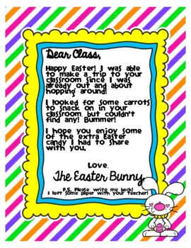 Letter from the Easter Bunny & Student Response Letter to the Easter Bunny