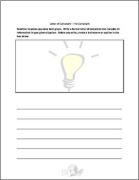 Letter of Complaint Writing Activity by ESL Marketplace | TpT