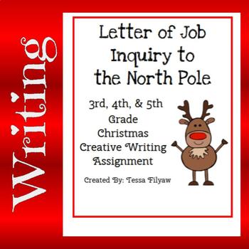 Preview of Elf Letter of Job inquiry to the North Pole - Creative Christmas Writing