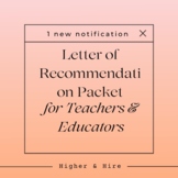 Letter of Recommendation Packet for Teachers