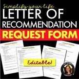 Reference Letter/Letter of Recommendation Request Form Editable