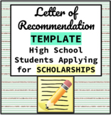 Letter of Recommendation Template for HS Students Applying