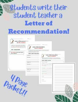 Preview of Letter of Recommendation for Student Teacher from Students Template