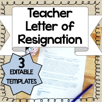 Letter of Resignation Template {from any teaching job} | TpT