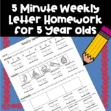 Letter of The Week Kindergarten Homework  | Beginning Soun