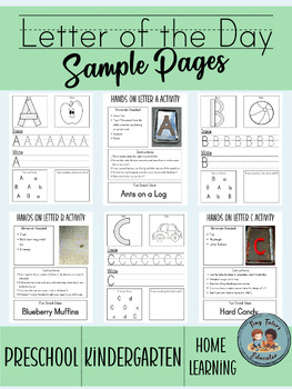 Preview of Letter of the Day Free Sample Pages--Handwriting practice for Pre-K and Kinder