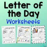 Letter of the Day NO PREP Worksheets (Uppercase & Lowercas