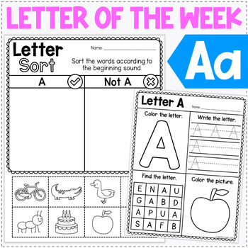 letter of the week a free alphabet worksheets prek and kindergarten