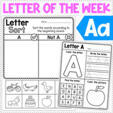 Letter of the Week A - Free Alphabet Worksheets - PreK and