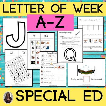 Preview of Letter of the week activities Letter of the week books for Special Education