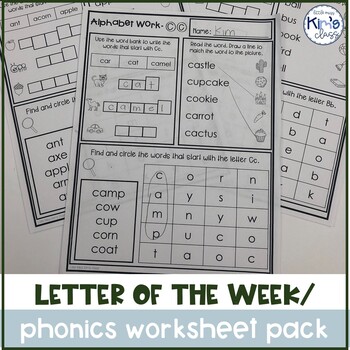 Preview of Alphabet / Letter Worksheet Pack