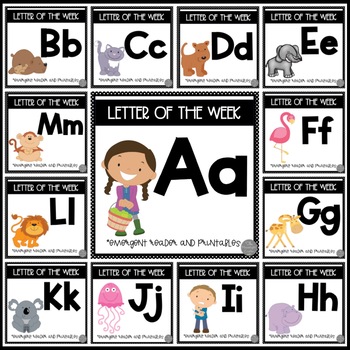 Preview of Letter of the Week BUNDLE  A-M with Emergent Readers and Literacy Materials