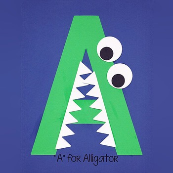 Alphabet Art Craftivity, Upper A (Alligator) by Who Arted | TpT