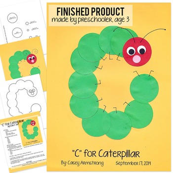 Alphabet Art Craftivity, Upper C (Caterpillar) by Who Arted | TPT