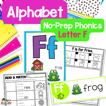 Letter of the week: LETTER F-NO PREP WORKSHEETS- LETTER F Alphabet