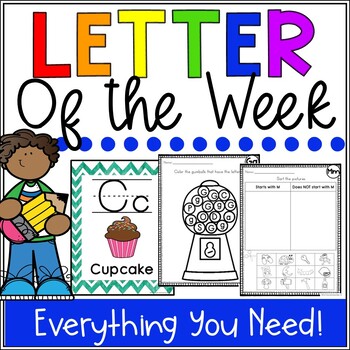 Preview of Letter of the Week Alphabet Worksheets A-Z | Literacy Center Activities | Bundle