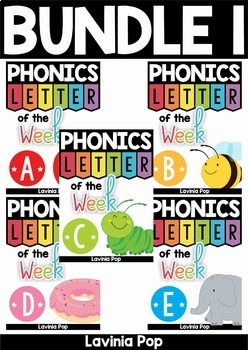 Preview of Alphabet Phonics Letter of the Week BUNDLE 1