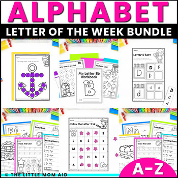 Preview of Letter of the Week BUNDLE - A-Z Letter Worksheets - Alphabet Worksheets