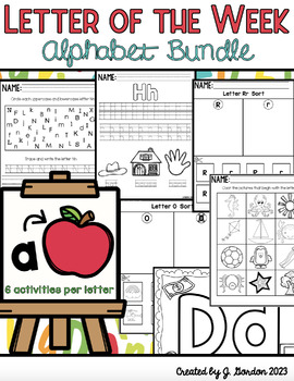 Preview of Letter of the Week Bundle - 6 activities per letter - Worksheets & Printables