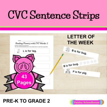 Preview of Letter of the Week: CVC Sentence Strips