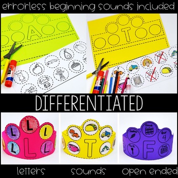 Letter of the Week Differentiated Letter Crowns | TPT