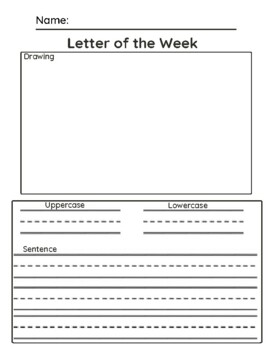 Preview of Letter of the Week Draw and Write Template