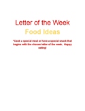 Letter of the Week Food Ideas