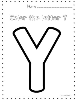 Letter of the Week - Letter Y by MonkeyDoodle | TPT