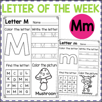 Letter of the Week M - Learn the Alphabet - Alphabet Worksheet | TPT