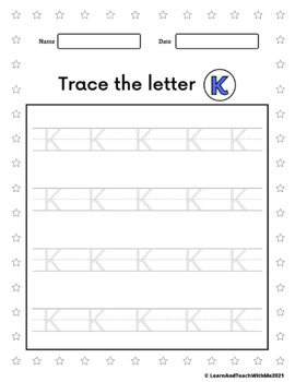 Letter of the Week Worksheets - Letter K by Learn and Teach with me