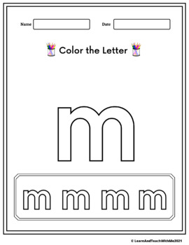 Letter of the Week Worksheets - Letter m by Learn and Teach with me