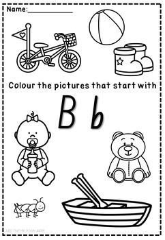 Letter of the week Activity Sheets: Letter B by Miss Teacher Down Under