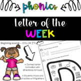 Letter of the week, Alphabet Practice Sheet, Beginning Sou