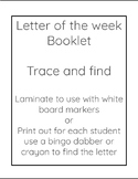 Letter of the week booklet - Trace and Find