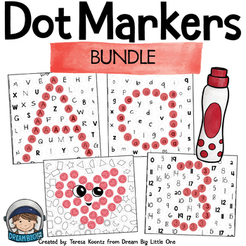 Preview of Math and Literacy Dot Marker Activities and Bingo Dauber Printables