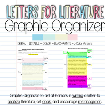 Preview of Letter to Analyze Literature Graphic Organizer