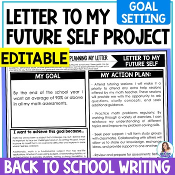 Preview of Letter to My Future Self - Post Card Project - Back to School Writing Activity