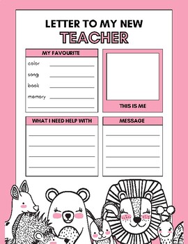 Preview of Letter to My New Teacher SEL Worksheet - Social Emotional Learning Activity
