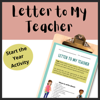 Preview of Letter to Teacher Writing Project - Start of the Year Activity | Middle School