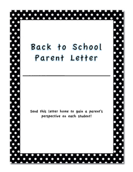 Preview of Letter to Parents